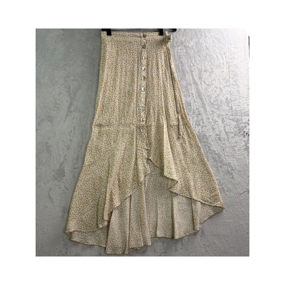 Little Lies Boho Cottagecore Floral High Low Midi Skirt - Size XS - Picture 4 of 10